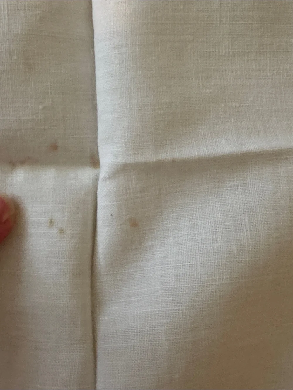 Embroidered  vintage White Linen Cocktail Napkins - Set of 4